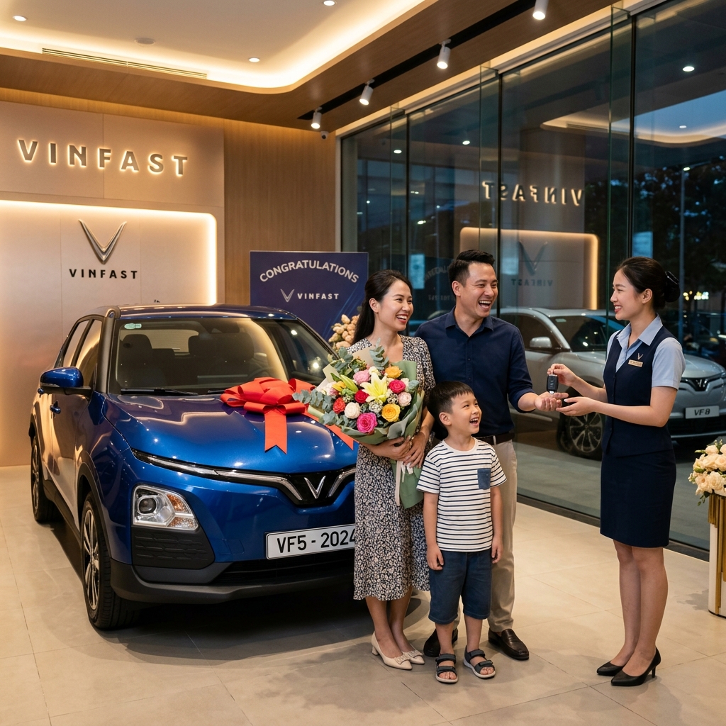 Khoảnh khắc bàn giao xe cho khách hàng